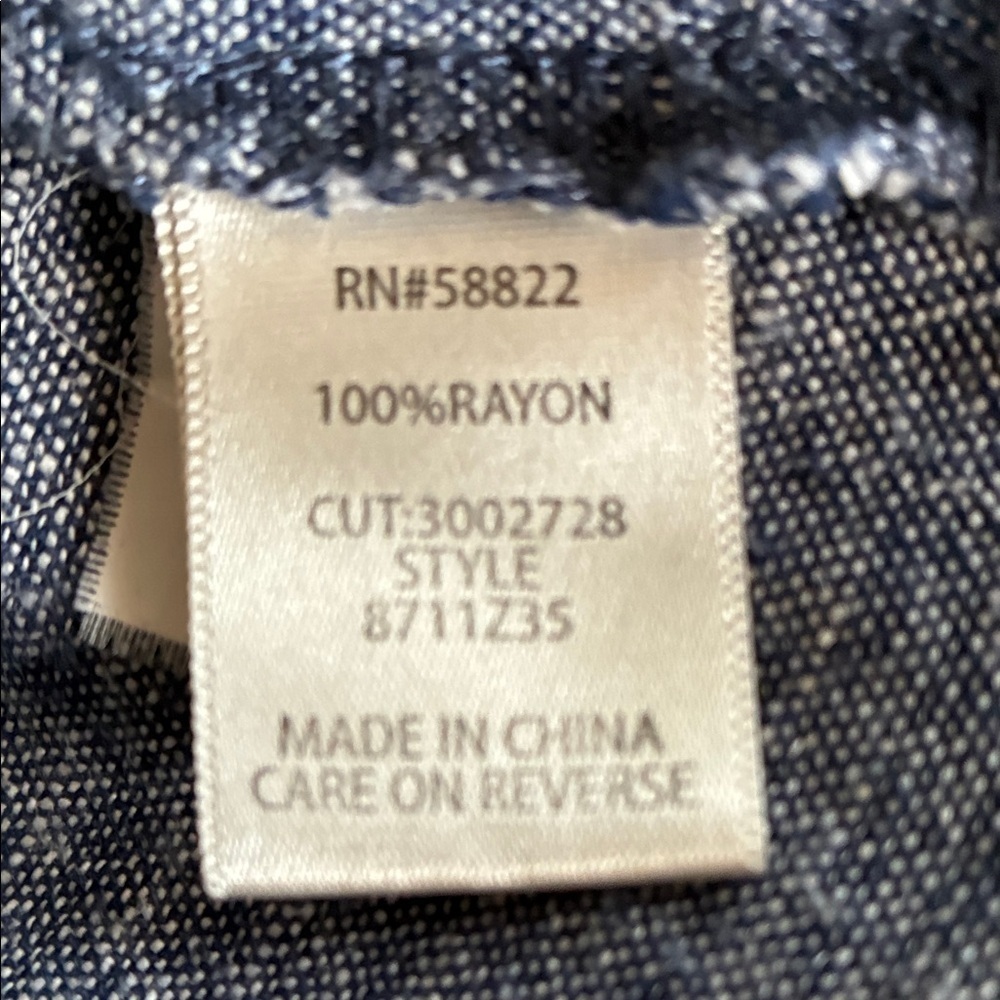 Max Studio Dress Women's XS, Button-down, flare skirt, linen-look chambray. EUC - Picture 10 of 16